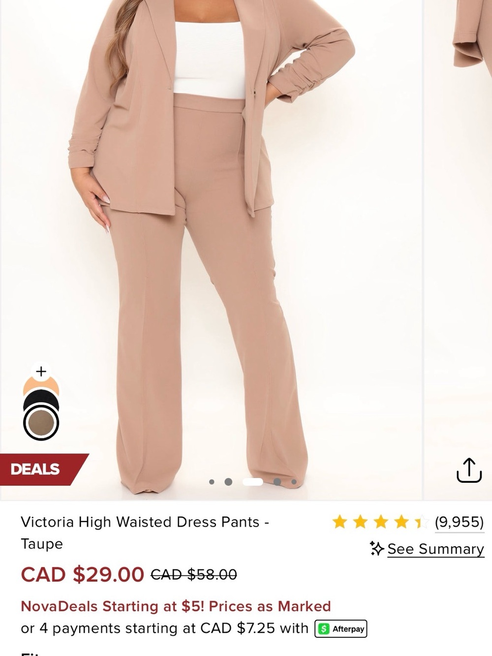 Fashion Nova Curve Victoria High-Waisted Dress Pants - Taupe